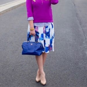 Banana Republic Floral Water Color Pleated Skirt